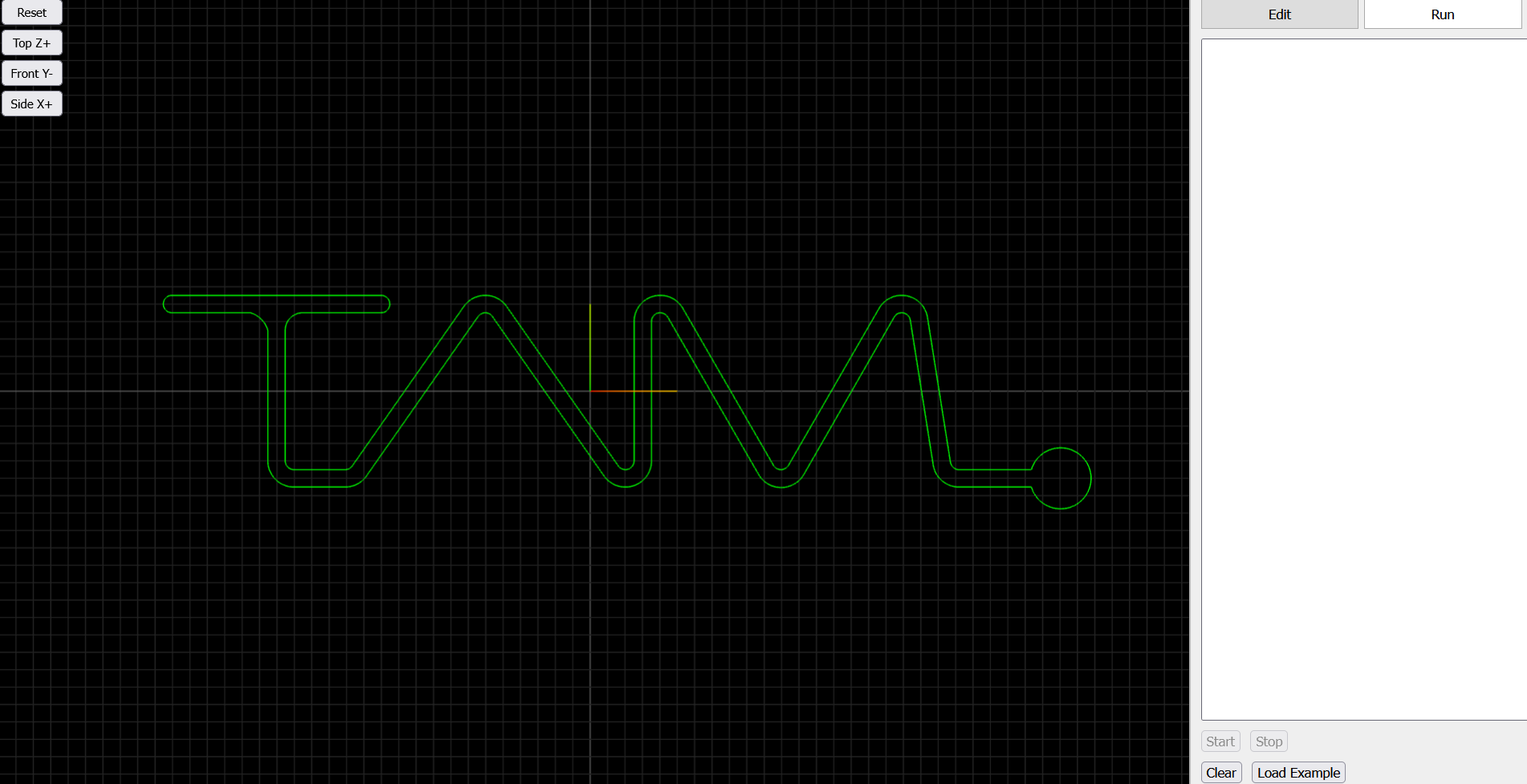 TAM logo toolpath preview